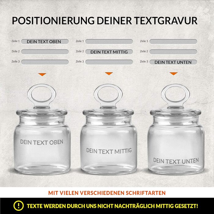 Скляна банка для печива з персоналізованим друком та гравіюванням  550 мл PR Print Royal