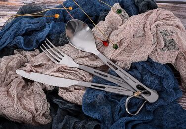 Титанові столові прилади для кемпінгів 3 шт. iBasingo