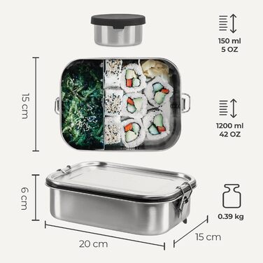 Ланч-бокс з нержавіючої сталі 1200 мл з баночкою для соусу Silberthal