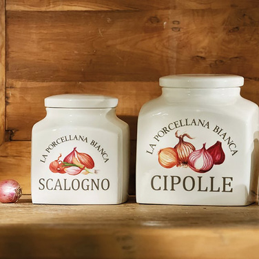 Банка для цибулі шалот порцеляна 1,8 л La Porcellana Bianca