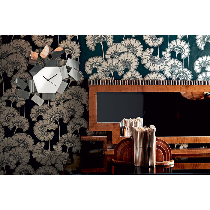 Настінний годинник 46х33,5х4 см чорні Scirocco Alessi