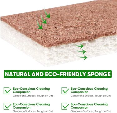 Набір натуральні губки для чищення кухні 24 шт. 10,2 x 6,1 x 2 см HOMEXCEL