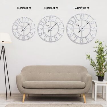 Большие круглые металлические настенные часы в винтажном стиле 60 см HAITANG