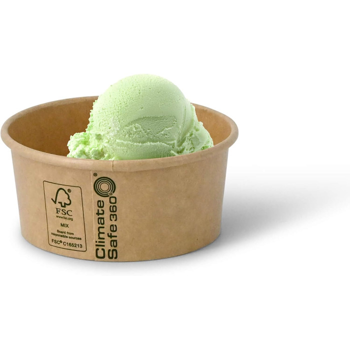 Набор бумажных стаканчиков для мороженого 50 шт. 180 мл BIOZOYG