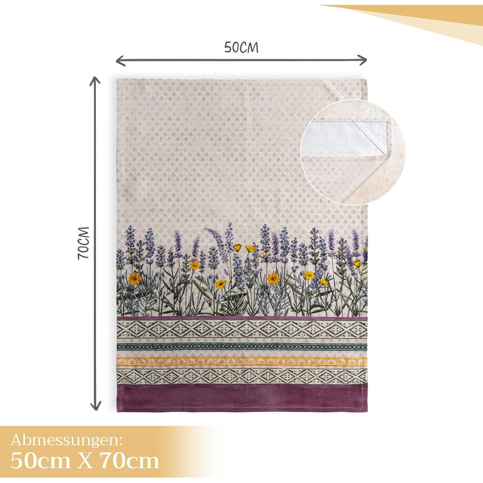 Набір із 3 багатоцільових кухонних рушників Maison d&39 Hermine Rural Christmas, 100 бавовна Барні рушники День подяки/Різдво (50 см x 70 см) (Фанні Лавандова)