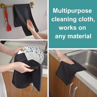 Кухонні рушники VIVOTE, рушники для гостей, подарункові, 40 x 60 см, 2 шт., м&39які кухонні рушники, абсорбуючі рушники (чорні, 40 x 70 см, 2 шт.)