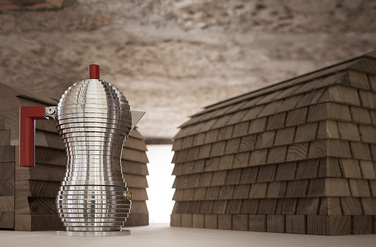 Кавоварка 300 мл металік / чорна Pulcina Alessi