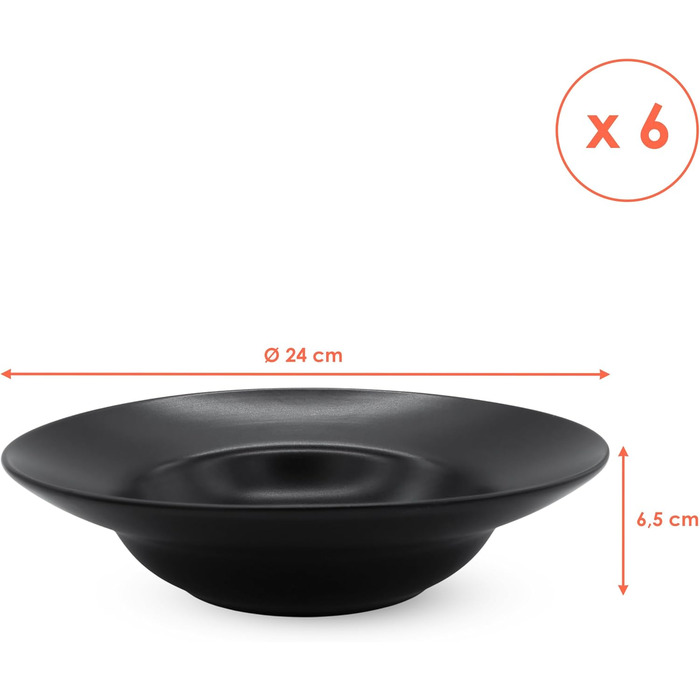 Тарілка для пасти 24 см 6 шт Spetebo