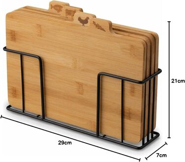 Набір із 4 дошок розділювальних з кедровою підставкою Tadar