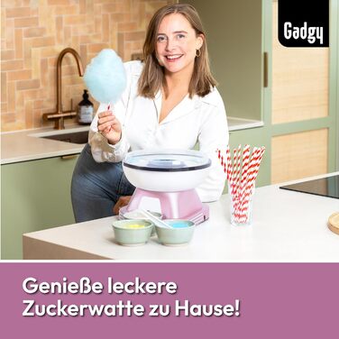 Машина для цукрової вати Gadgy для дому - Машина для цукрової вати для цукру або цукерок - Машина для цукрової вати - Цукрова вата для дитячих свят, днів народження та вечірок - (Рожева)