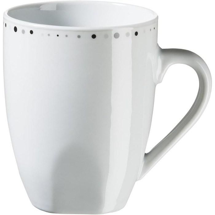 Серія Fadilla, комбінований сервіз 42 шт. и, порцеляновий набір посуду на 6 персон, білий, чорний, сірий