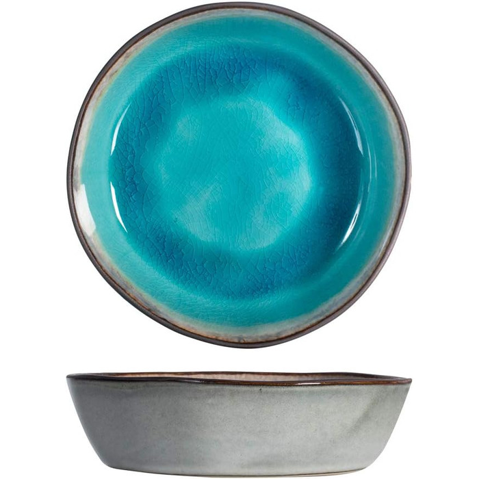 Набір 6 piatti fondi з керамограніту azzurro см 16