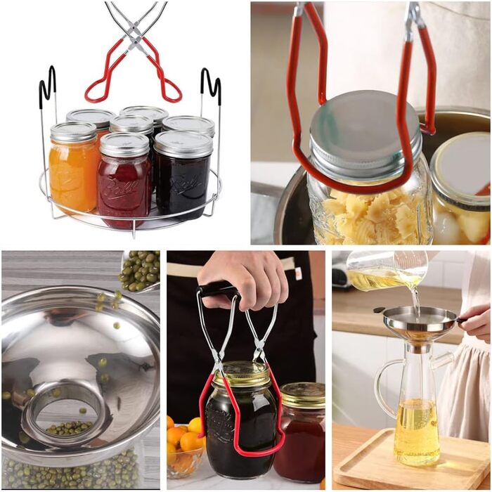 Набор для консервации, 3 предмета, серебристый/красный WENRERO