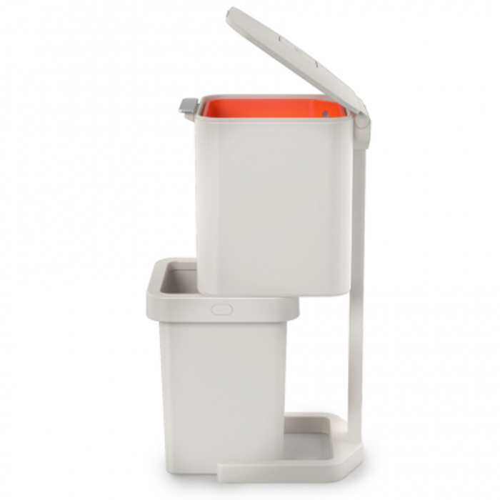 Контейнер для сміття з двома баками 60 л, білий Totem Pop Joseph Joseph