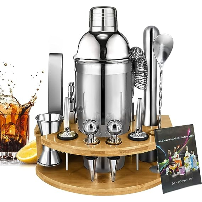 Набір для коктейлів 15 предметів, сріблястий Surmounty