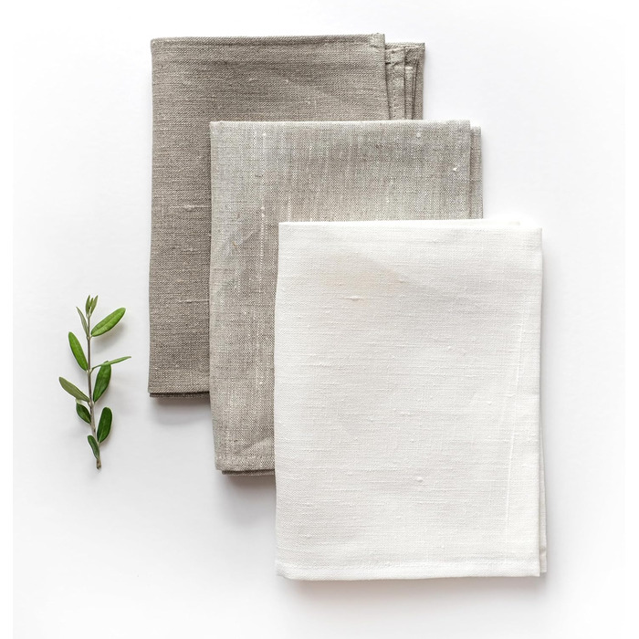 Лляних кухонних рушників Лляні кухонні рушники Кухонні рушники Кухонні рушники 100 льон Кухонний рушник лляний (6 шт. білий і натуральний) (9 шт. білий/натуральний), 6