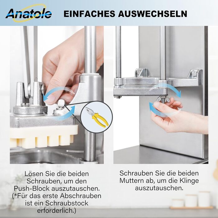 Апарат для нарізки картоплі фрі вертикальний з 4 змінними лезами Anatole