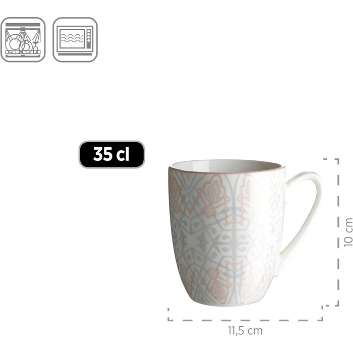 Набір для перекусів Mser, порцеляновий NANTES, рожевий / сірий (набір для сніданку)