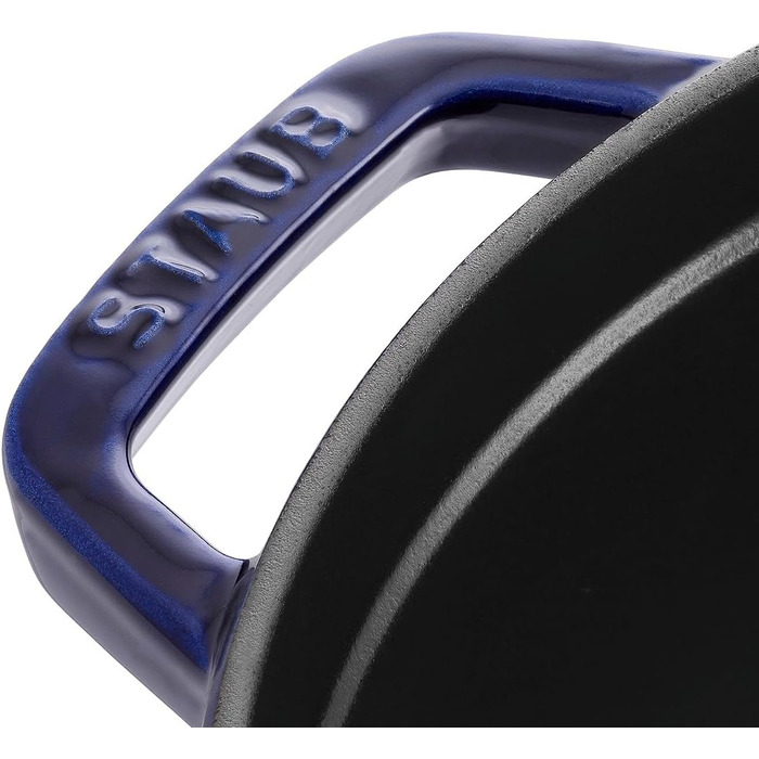 Чавунна жаровня/кокотниця STAUB, кругла, 8,35 л, функція Ароматичний дощ для оптимального зволоження, для всіх типів варильних поверхонь, включаючи індукційні та духові шафи, (темно-синій, 34 см)