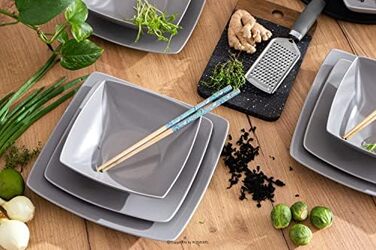 Набор посуды konsimo на 12 персон Набор тарелок EPIRI Modern 36 предметов Столовый сервиз - Сервиз и наборы посуды - Комбинированный сервиз 12 персон - Сервиз для семьи - Посуда тарелки (серая, на 12 персон)