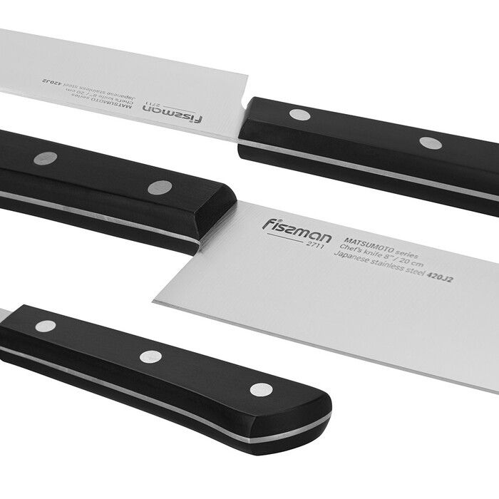 Набір ножів Fissman 3 придметів MATSUMOTO 420J2 сталь (2711)