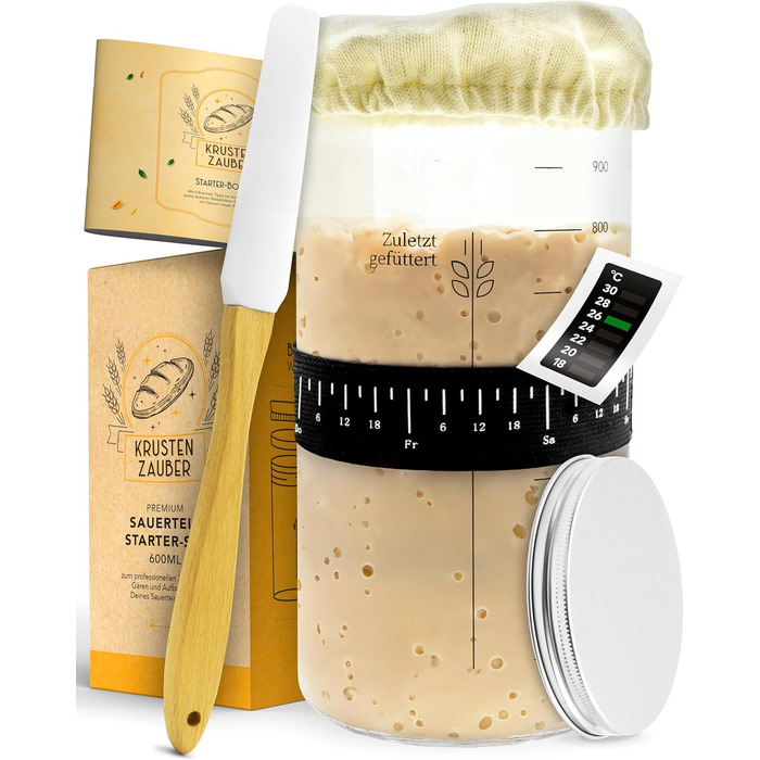 Форма для випікання хліба KRUSTENZAUBER з кришкою та кошиком для розстойки - міцна чавунна форма для випікання 28 см - ідеально підходить як форма для хліба, форма для випічки тостів, форма для хліба, чавунна каструля, аксесуари для випікання хліба, горщи