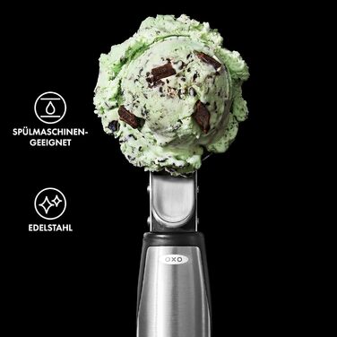 Ергономічна ложка для морозива OXO Good Grips з ежектором нержавіюча сталь 11,7 x 26,7 см, курок (вигнута, сталь)