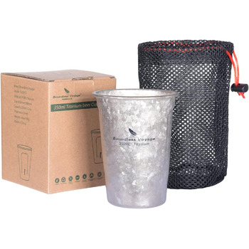 Титанова пивна чашка для кемпінгу 350 мл iBasingo