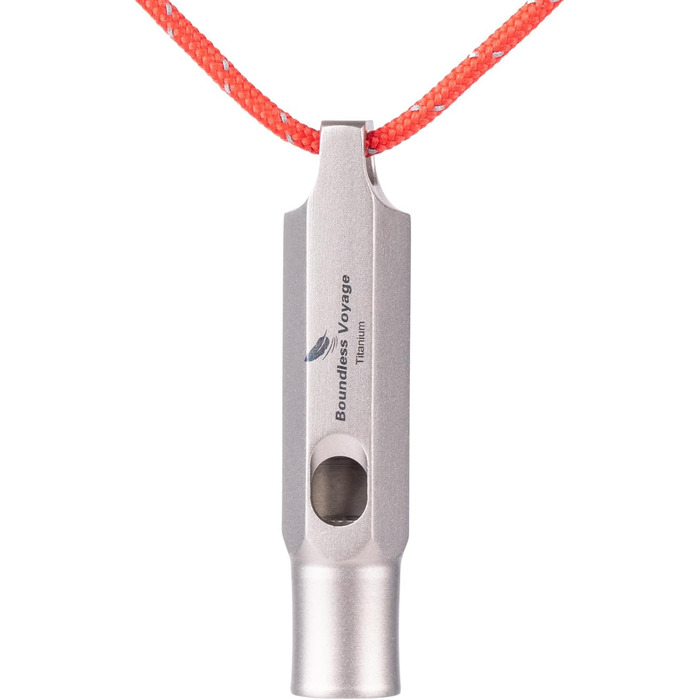 Титановые свистки Аварийное выживание Safety Whistles с ремешком Громко для Outdoor Camping Walking Coaches Training Sports Брелок Свисток Сигнальный инструмент Ti9015O ()