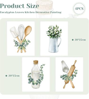 Настенный плакат с 4 предметами в стиле бохо для кухни и столовой Calkkrer