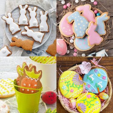 Формочки для печива Alintor, 12 шт. , виготовлені з нержавіючої сталі, металеві, формочки для печива для наповнення адвент-календаря, набір для випікання фонданового печива, прикраси торта (Великдень)