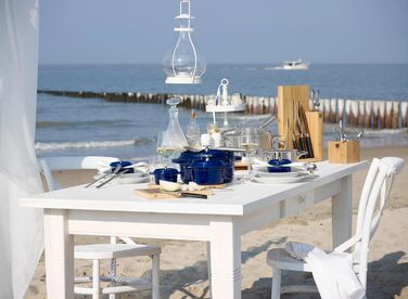 Кастрюля чугунная круглая 30 см с крышкой, темно-синяя Staub