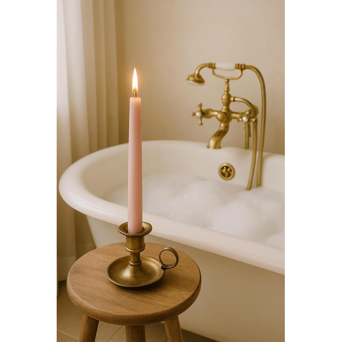 Конічних свічок 2.3 x сертифіковані RAL, без протікання та диму, час горіння приблизно 8 годин прикраса столу та свічник (25 см, антично-рожевий), 12