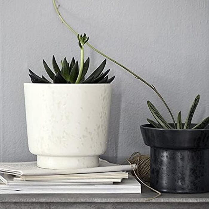 Кашпо из керамогранита 18,5 см, белый мрамор Ombria Kähler