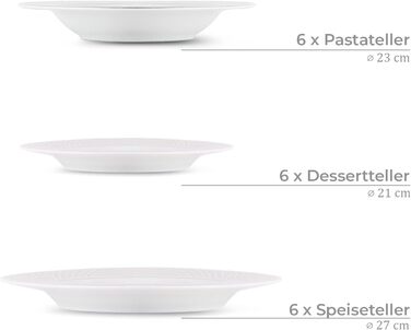 Набор тарелок на 6 персон, 18 предметов Konsimo