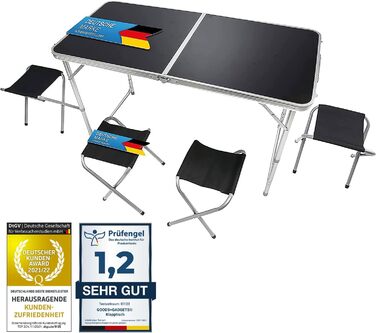 Стіл та стільці для кемпінгу чорний GOODS+GADGETS