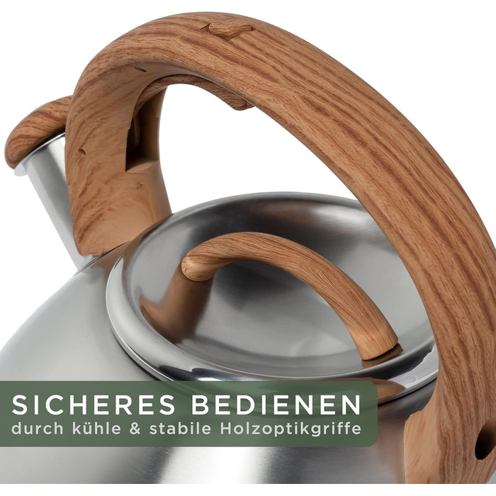 Чайник 2,3 л зі свистком, нержавіюча сталь WALDWERK