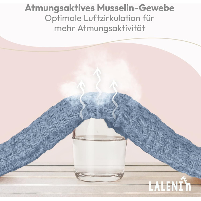 Серветки для відрижки в наборі з 10 шт. з чистої бавовни - Нетоксичні муслінові серветки 70x70 - Абсорбуючі муслінові серветки - Муслінова серветка як мусліновий підгузок, що можна прати - Бежевий (Infinity Blue, 10 шт. )