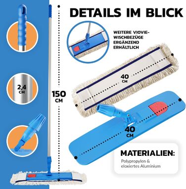 Преміальна бавовняна швабра 150 см VIOVIE