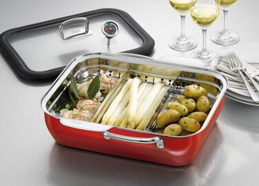 Жаровня 35,6 х 33,3 см з парової кошиком / пароварка ecompact® Energy Red Silit