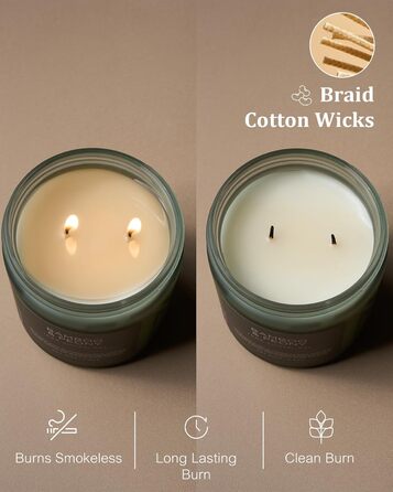 Ароматичні свічки M&SENSE з кавою у скляній банці з 2 гнітами 330 г, час горіння 70 годин, свічка з натурального соєвого воску для спальні, кухні, декору дому, подарункова свічка для чоловіків та жінок, смажена кава (бамбук та півонія)