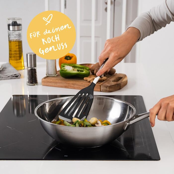 Сковорода вок 28 см нержавіюча сталь Silberthal