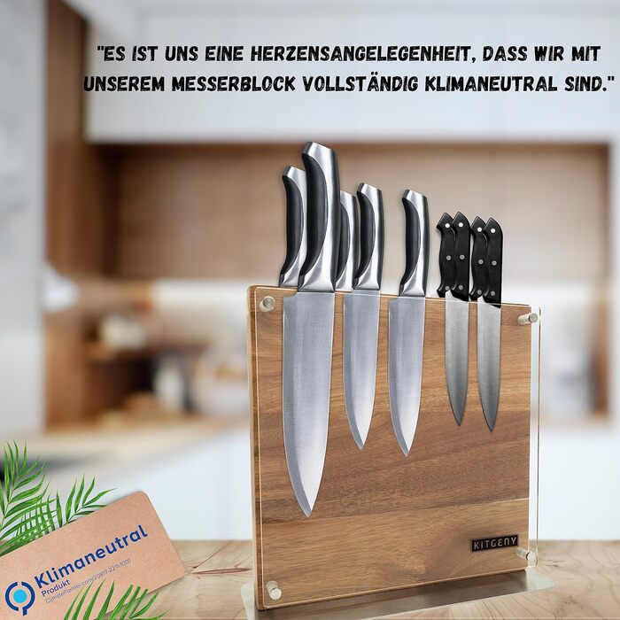 Магнітний тримач ножа із захисною лінзою і елегантний блок ножів KITGENY