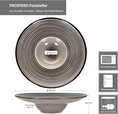 Набір із 6 тарілок для пасти 26 см MÄSER