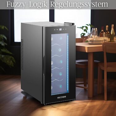 Винний холодильник зі світлодіодним освітленням до 10 пляшок Echos