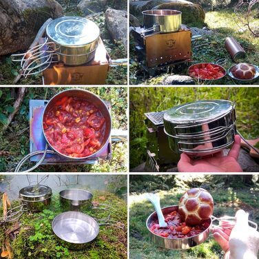 Набор посуды из нержавеющей стали из 4 предметов (900 мл 600 мл) Bestargot