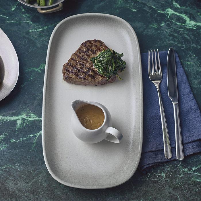 Страва прямокутна 35*18 см, сіра, Sereno Cirrus, GenWare