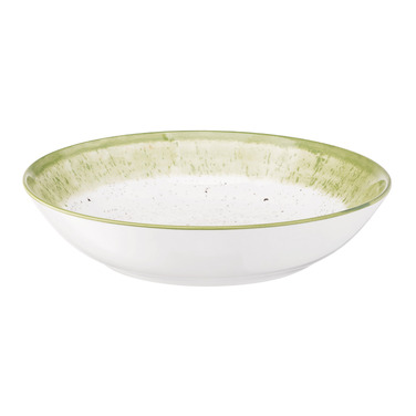 Тарелка суповая Ardesto Siena, 20см, фарфор, бело-зеленый