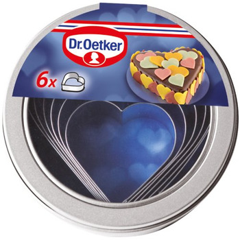 Форми для вирізання з бісквітного тіста Cердце набір 6 шт Dr. Oetker