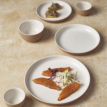 Тарілка 25*h 2.5 см см, Kava White Stoneware Ribbed, GenWare